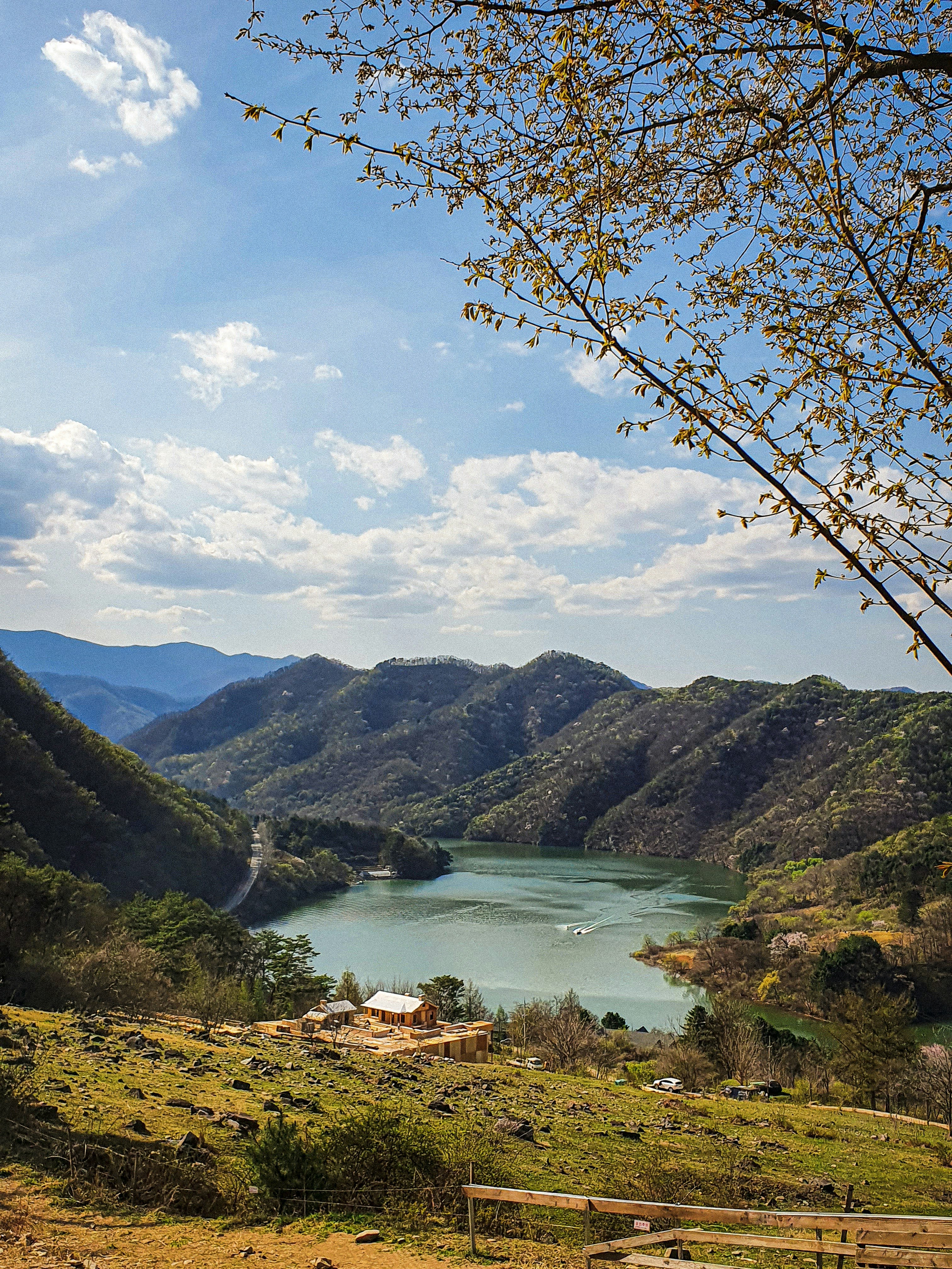 green mountains near lake under blue sky during daytime