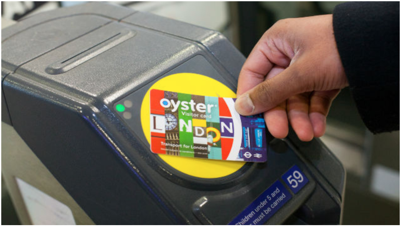 This photo shows an oyster card in use.